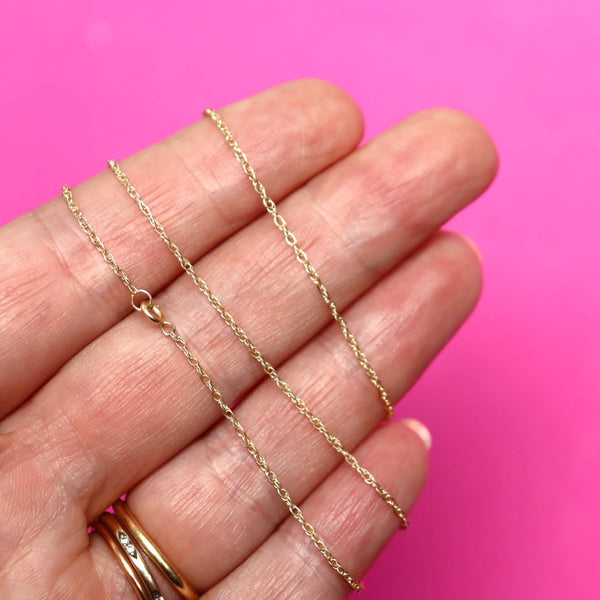 VINTAGE 9ct FINE TWISTED ROPE CHAIN - 18 inches