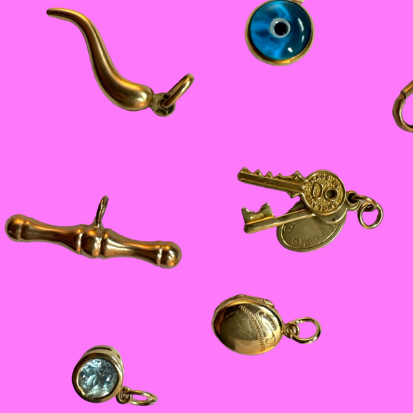 VINTAGE 9ct CRYSTAL HEART CHARM