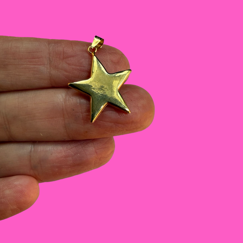 VINTAGE 9CT EXTRA LARGE PUFFY STAR CHARM