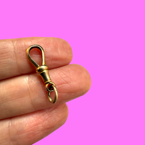 ANTIQUE VICTORIAN 9CT DOG ALBERT CLASP 2.3cm