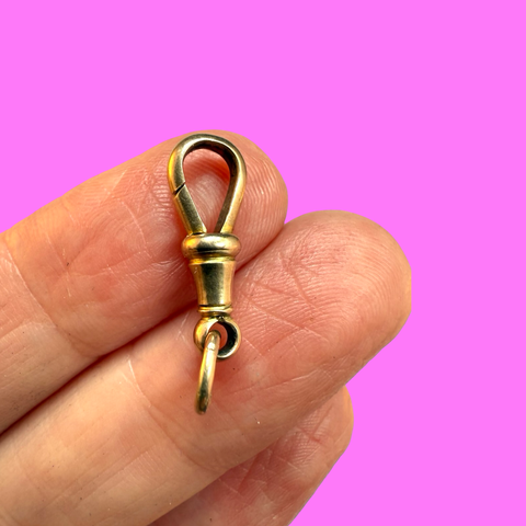 ANTIQUE VICTORIAN 9CT DOG ALBERT CLASP 2.3cm