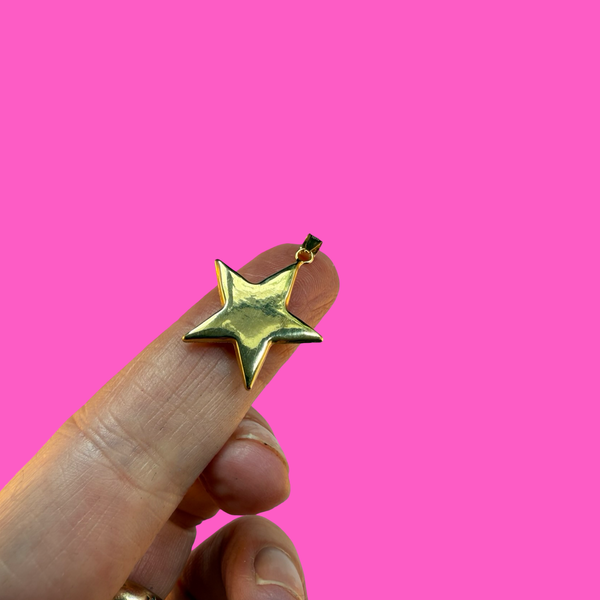 VINTAGE 9CT EXTRA LARGE PUFFY STAR CHARM