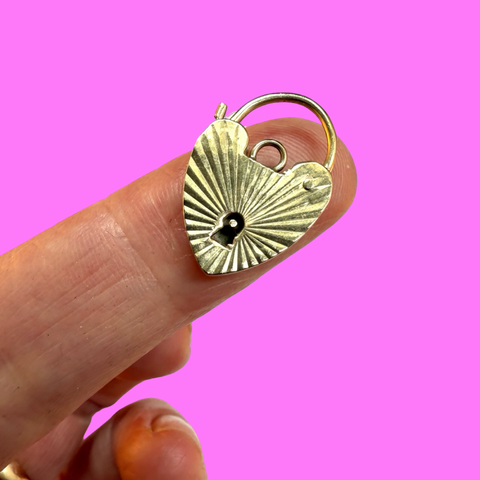 *RESERVED* VINTAGE 9CT SUNBURST DISCO PADLOCK - 1975