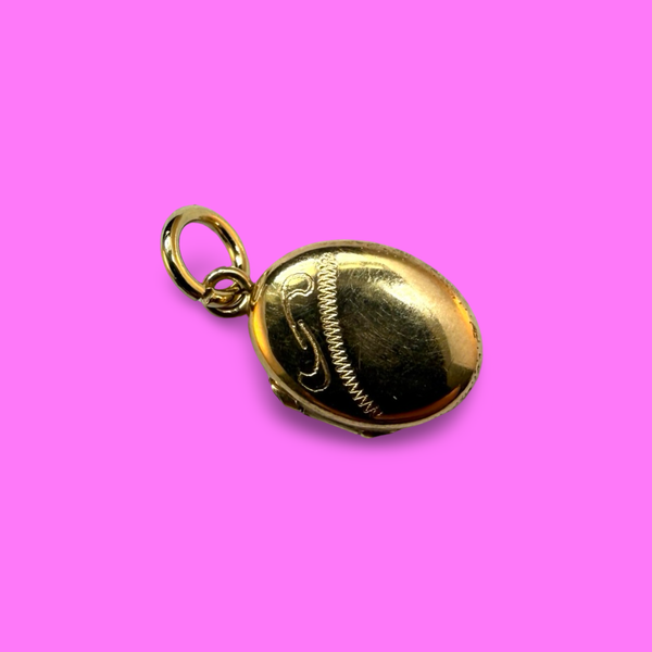 VINTAGE 9ct TEENY LOCKET BEAN CHARM 1993